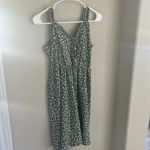 Green and White Dress